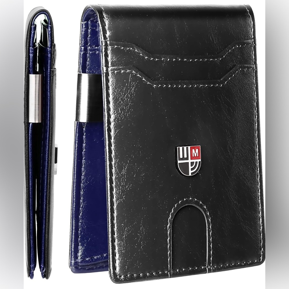 COPY - $49.99 Bifold Wallet 12 Card Slots Slim Money Clip RFID Blocking Leather…